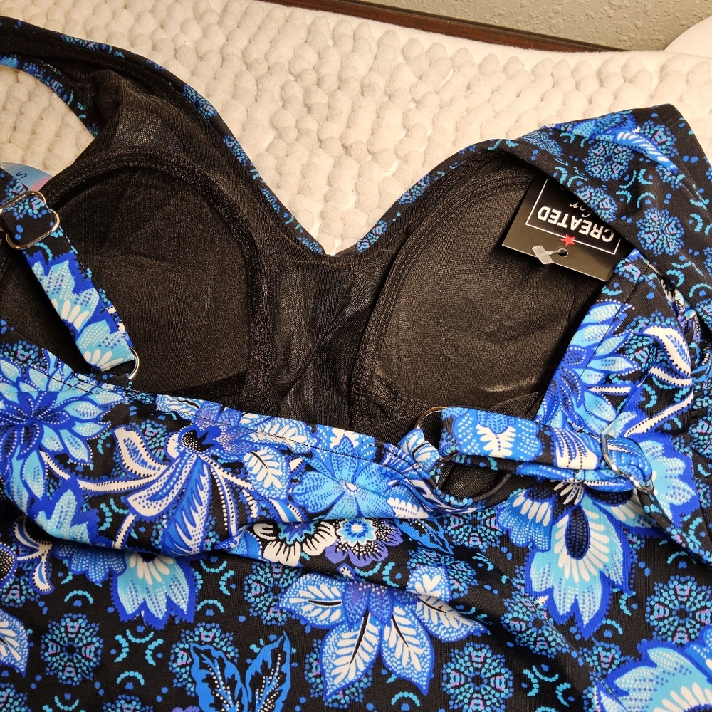 1Swim Solutions blue Tankini Top size 8 - Picture 6 of 9